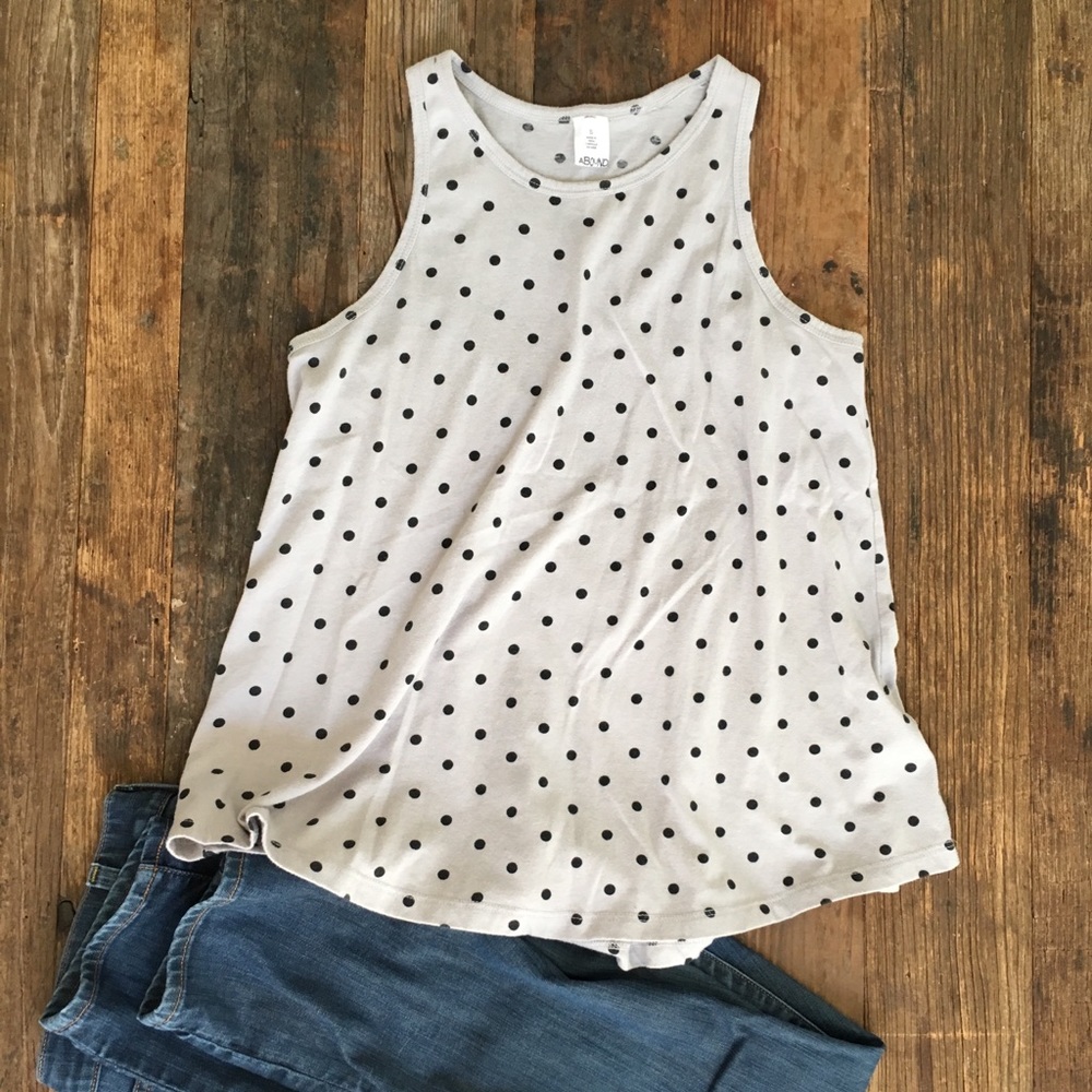 Nordstrom Rack- loose tank, grey with black, sm